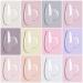 AIMEILI Sheer Gel Nail Polish Kit Set 3 - 12pcs X 8ml Milky White Sheer Pink Nude Soak Off Transparent Jelly Polish Set - Buy Online on GoSupps.com