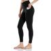 HeyNuts Essential 7/8 Leggings with Side Pockets for Women, High Waisted Compression Workout Yoga Pants 25'' 25 inches  Large Black