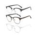 SOAR&EAGLE 3 Pack Blue Light Blocking Glasses,Computer Gaming Glasses,Retro Semi Rimless UV400 Clear Lens Computer Eyewear For Men/Women (Sand black silver/Wood grain gun/Crystal silver)