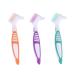 FRUTA 3 Pcs Denture Cleaning Brushes False Teeth Cleaning Brush Denture Double Sided Brush Multi-Layered Bristles Brush Portable Brush for False Teeth, 3 Colors