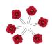 6 Pieces Red Rose Floral Clips U Shape Hair Pins Elegant Bridal Hair Pins for Party Wedding Handmade Bridal Accessory