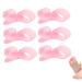 FRCOLOR Manicure Tools 12pcs Double Hole Splitter Thumb Protector Hammertoe Splint Thumb Spica Splint Separator Strap Hallux Valgus Spacers for Feet Straightener Thumb Splint Pink 5.6x2cm