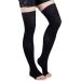 Medical compression stockings for men support 20-30 mmHg open toe treatment swelling of edema varicose veins Relief of pain promote blood circulation flesh m (black XX)