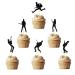 Morndew 24 PCS Black Glitter Rock 'n' Roll Guitar Cupcake Toppers for Music Theme Party 80s Themed Party Rock and Roll Themed Party Birthday Party Wedding Party Decorations