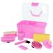 RL24 Children's Horse Care Set - 8-Part Cleaning Box with Mane Brush Hoof Scraper & More - Pink | International Shipping Available - Buy Online on GoSupps.com