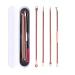 Blackhead Remover Pimple Popper Tool Kit 4 Pcs Rose Red Acne Comedone Zit Blackhead Extractor Tool for Nose Face,Stainless Steel Whitehead Popping Removal Tool Set Rose Gold 4 Pcs