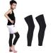 Long Compression Leg Sleeves for Kids - Luwint Comfortable Non-Slip UV Protection Thigh Calf Brace Support for Basketball Running Cycling, 1 Pair (Black M) M (10-11 Yrs Old)
