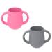 Silikong New Tiny Cups (2 oz) For Toddlers | 100% Food-Grade Silicone | Baby Led Weaning Tools | 2 Pack (Pink/Gray) Pink Gray 2Pack