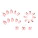 Justotry 24-Piece Leopard Almond Press-On Nails - Short White French & Nude Stiletto Artificial Acrylic Fingernails for Women - Buy Online on GoSupps.com