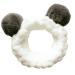 Makeup head band headwraps elastic hair band soft nice panda ear gray for girls women face washing shower fluffy hair loop
