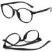 Junz Round Reading Glasses for Men & Women - Anti-Reflective Lightweight +2.5 Magnifying Glasses in Black - Buy Online on GoSupps.com