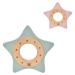 Kikkaboo teething ring Star beech wood silicone teething aid grasping toy from birth color: green