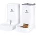 Self-Dispensing Pet Food and Water Feeder Bundle for Cats and Dogs - Automatic Gravity Dispenser Station Set for Large, Medium, Small Pets - Square Design in White - Buy Online on GoSupps.com