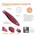 Slice 10463 Combo Tip Tweezer - Slanted & Pointed - Extra Wide Grip - Pink - For Fine Hair & Eyebrow Design - 1 Pack - Buy Online on GoSupps.com