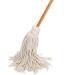 American Market Large Wet Deck Cotton Mop with Solid Wood Handle (11 Oz, White) 11 Oz White
