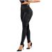BFAFEN Workout Leggings for Women with Pockets High Waisted Butt Lifting Yoga Pants Mesh Lace Patchwork Pants Black Large
