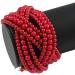 Avalaya Wide Red Glass Bead Plaited Flex Cuff Bracelet - Adjustable - Buy Online on GoSupps.com