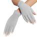 SayWow Fingerless Gloves Women Without Half Fingers Sun UV Protection UPF 50+ for Driving Gel Nails Manicure Grey