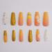 Xerling Glitter Rhinestones Coffin Nails - 24Pcs Floral Daisy Press-On False Nails for Women | French Tip Glue-On Nail Designs - Buy Online on GoSupps.com
