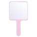 SOLUSTRE Hand Mirror Square Makeup Mirror Handheld Cosmetic Mirror Salon Hairdressing Mirror with Handle Pink