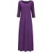 Jacansi Women's 3/4 Sleeve Maxi Dress with Pockets - Boat Neck, Casual & Elegant | 4XL Purple - Buy Online on GoSupps.com
