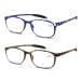 Mcoorn reading glasses flexible light for women men (2 -pack) with case anti -blue anti -blue tortoiseshell + 1brown tortoiseshell 2.75 x