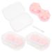 BUIFULSIC 3st contact lens container Mini travel holder contact case Brillenbox glassesetui mirror film travel kit -storage set travel case for pink 7x4.5x2.5cm