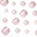 Glitter Pink Square Fake Toenails | French Tip Acrylic Summer Toe Nails - 24Pcs - Buy Online on GoSupps.com