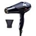 Hair Dryer 2300W Ionic Professional Blow Dryer with Air Nozzle 2 Speed 3 Heat Settings and Cool Shot Button Low Noise Hairdryer Powerful AC Motor Fast Drying Black for Home and Salon Small Gift