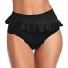 Sexy black beach rock swimming trousers sexy swimming pants with V-cut Elegant slim bikini sub-parts drying swimming pants Elegant beachwear swimwear l black-c