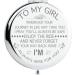 Fnbgl Girl Travel Pocket Mirror Daughter Present from Mom and Dad Birthday Gift  Graduation Gifts for Her Makeup Mirror for Women Silver To My Girl