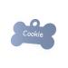 ENGRAVO Dog Tag Bone Light Blue with Engraving and 2 Key Rings Small 32mm Light Blue