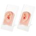 OLYCRAFT 2pcs Silicone Ear Model with Acrylic Display Stands Flexible Ear Displays Model Soft Silicone Left Right Ear Displays Model for Jewelry Earring Display Professional Piercings Practice Ears