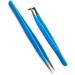 2 Pieces Diamond Grip Eyelash Tweezers Professional Set- COSSMOO Straight And Angled Curved L-Shape Volume Tweezers For Lashes Extension Pointed Individual Application Tweezers For False Lash - Buy Online on GoSupps.com