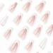 Justotry 24 Pcs Long Glitter Flower White French Press On Nails - Glossy Pink Ballerina Stick On Nails for Women - Acrylic Coffin Fake Nails with Glue - Nail Art Milly&Flower - Buy Online on GoSupps.com