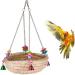 Woven Straw Nest Bed Large Bird Swing Toy with Bell for Parrot Cockatiel Parakeet and More - Perfect Cage Perch for Various Small to Medium Birds and Small Pets - Buy Online on GoSupps.com