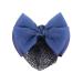 Bowknot Snood Net Barrette Hair Clip Bow Bun Cover Elastic Women Lady Hair Accessories Decor (Dark Blue)