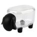 Sanon cotton swabs storage cute wattage holder with a practical lid cotton swab holder cosmetics organizer for cotton pad make -up sponges black