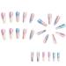 Aiwjeakh 24Piece Colorful Ballet False Nails Long Coffin Nail Tips DIY Manicure Glitter Diamond Nails False Nail Tips