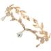 Wedding Headband Rhinestone Leaf Headband Golden Wedding Head Chain with Teardrop Crystal Leaf Hair Vine - Buy Online on GoSupps.com