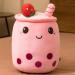 Hpory Bubble Tea Plush Pillow - Cute Boba Milk Tea Cup Toy for Kids - Pink 23cm - Buy Online on GoSupps.com