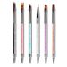 Dajidafu 6 Pieces Nail Brush Set Elegant 3D Patterns Washable Powder Pole Flower Pens Thin Nib Anti-slip Handle Manicure Accessories