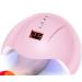 SoulQ UV LED Nail Curing Lamp 36W Nail Dryers for Gel and Regular Polish Smart Sensing Professional Gel Nail Light with LCD Display 3 Timer Setting for Salon and Home Use-USB Port (Pink)