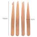 Wresetly 4-Piece Eyebrow Tweezers Set - Pointed & Angled Tweezers with Leather Case - Gold | Perfect for Precision Grooming | International Shipping Available - Buy Online on GoSupps.com