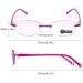 TERAISE Frameless Diamond Cut Reading Glasses for Men - 2pcs Anti Fatigue Clear - Pink 2.5x International Shipping Available - Buy Online on GoSupps.com