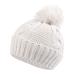 XIAOHAWANG Causal Winter Baby Boys Knit Hat Twist Infant Toddler Hats Kids Girls Pompom Cap 0-3 Years 6-12 Months White