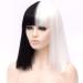 Atayou 12-Inch Women's Half Black and Half White Cosplay Wig - Stylish Halloween Costume Accessory - Buy Online on GoSupps.com