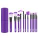 MUJGAN Professional Makeup Brushes Set 12 make up brushes with Beauty Blender Brush Cleaner & Makeup Brush Holder Purple
