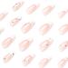 24pcs Short Almond French Tip Stick on Nails with Pearls - White Edge Press on Nails for Women and Girls | Removable Glue-on Acrylic Full Cover Fake Nails - Nail Art Accessories 0205Y66 - Buy Online on GoSupps.com