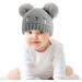 XYIYI Baby Kids Winter Warm Knit Hat with Crochet Fur Pom Beanie Cap - Bear Grey | 6-24 Months Boys Girls - Buy Online on GoSupps.com